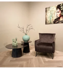 Stolik kawowy SELVETOR 80 cm w kolorze orzecha*LF-Design Outlet