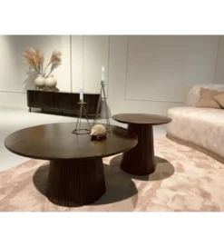 Stolik kawowy SELVETOR 80 cm w kolorze orzecha*LF-Design Outlet
