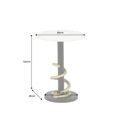 Stolik kawowy SERPENS 41 cm w optyce białego marmuru*Invicta Interior Hot