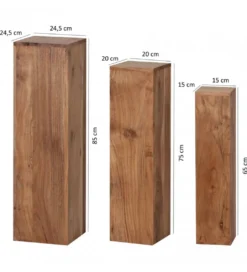 Stolik kawowy set 3 WOHNLING drewno akacja*WOHNLING, GERMANY Outlet