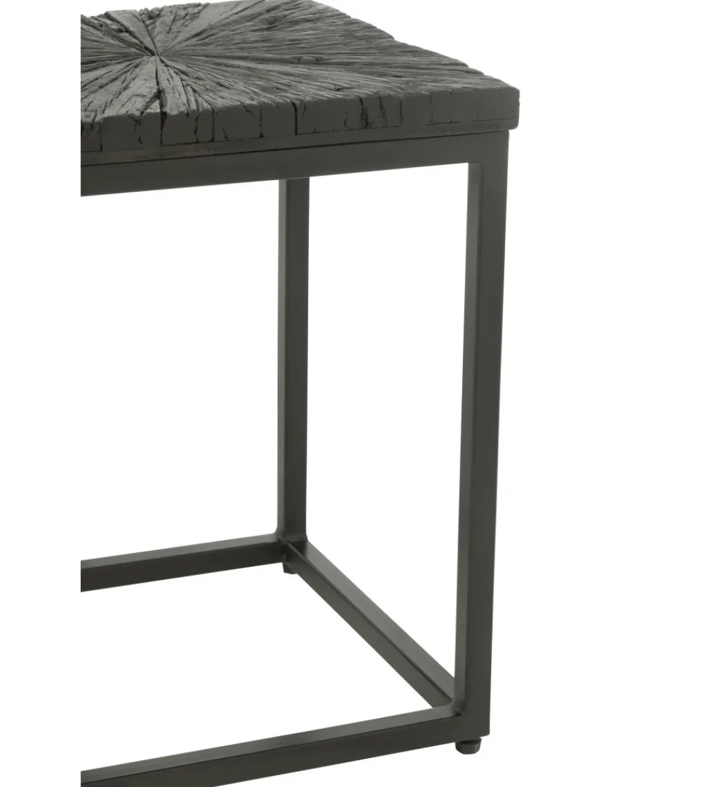 Stolik kawowy Shanil set 2 drewno czarny*J-Line Outlet