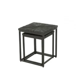 Stolik kawowy Shanil set 2 drewno czarny*J-Line Outlet