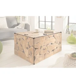 Stolik kawowy SHARK 90 cm drewno Teak*Invicta Interior - przedsprzedaż New