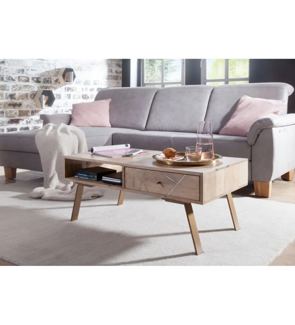 Stolik kawowy SIKAR 95 cm drewno mango*WOHNLING, GERMANY Outlet