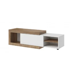 Stolik kawowy SINTRA 120 cm - 153 cm biały z dodatkiem koloru Dąb Samdal*Helvetia Outlet