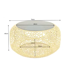 Stolik kawowy SPIN 75 cm czarne szkło złoty*Invicta Interior Outlet