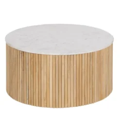 Stolik kawowy SPINDIMA 80 cm drewno mango marmur*DENZO Sale