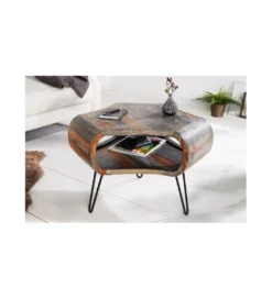 Stolik kawowy SPIN RETRO 60 cm drewno Sheesham*Invicta Interior Online