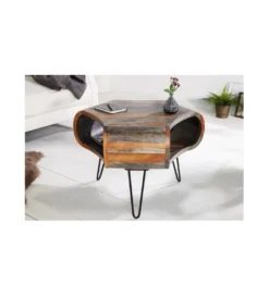 Stolik kawowy SPIN RETRO 60 cm drewno Sheesham*Invicta Interior Online