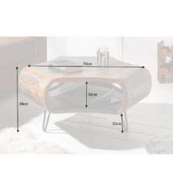 Stolik kawowy SPIN RETRO 70 cm drewno Sheesham*Invicta Interior Best