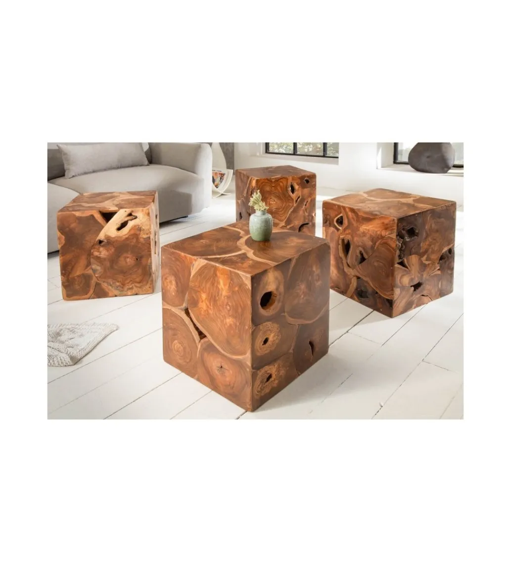 Stolik kawowy Square 40 cm teak*Invicta Interior - przedsprzedaż Hot