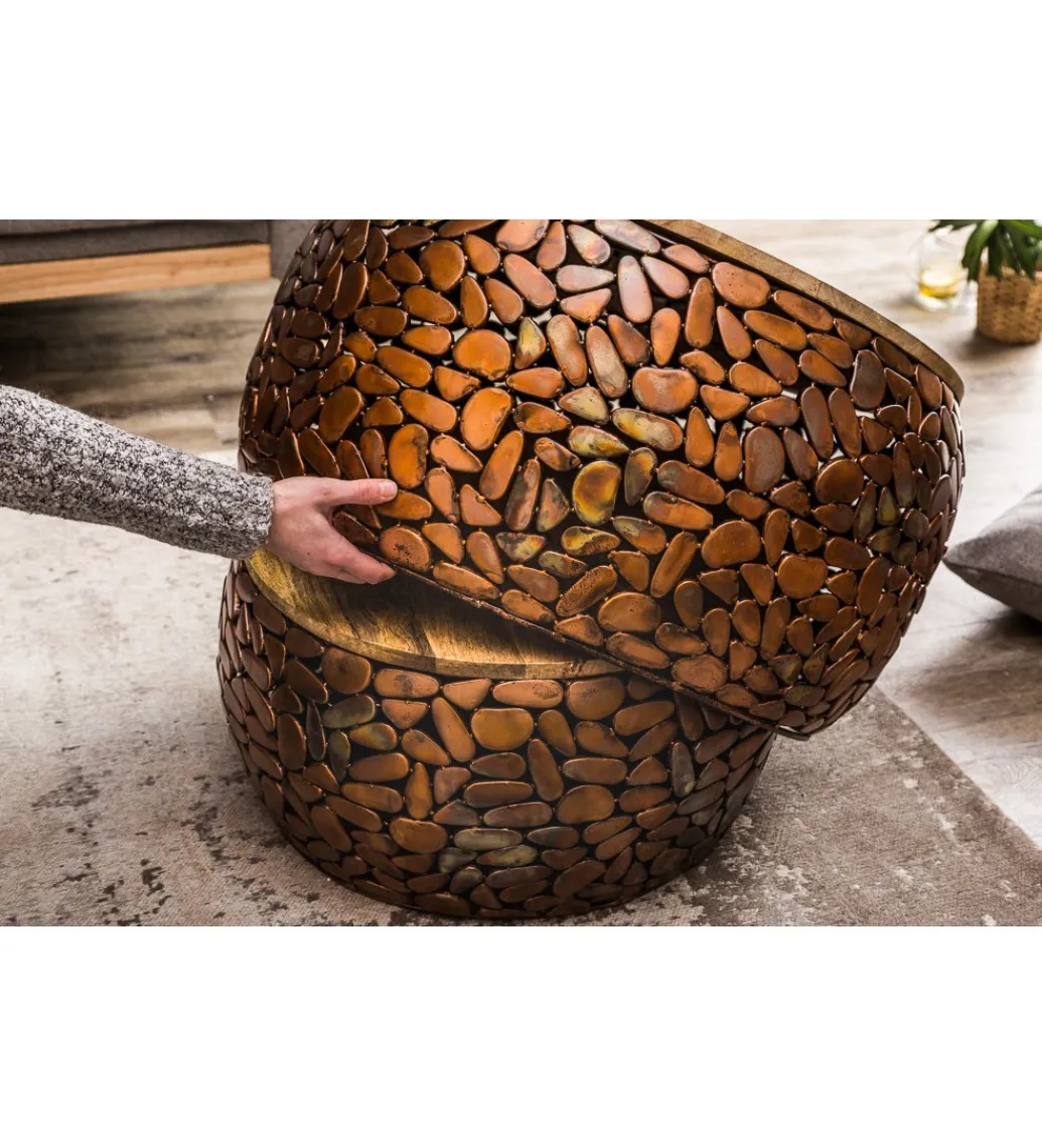 Stolik kawowy STONE MOSAIC set 2 drewno akacja*Invicta Interior Online
