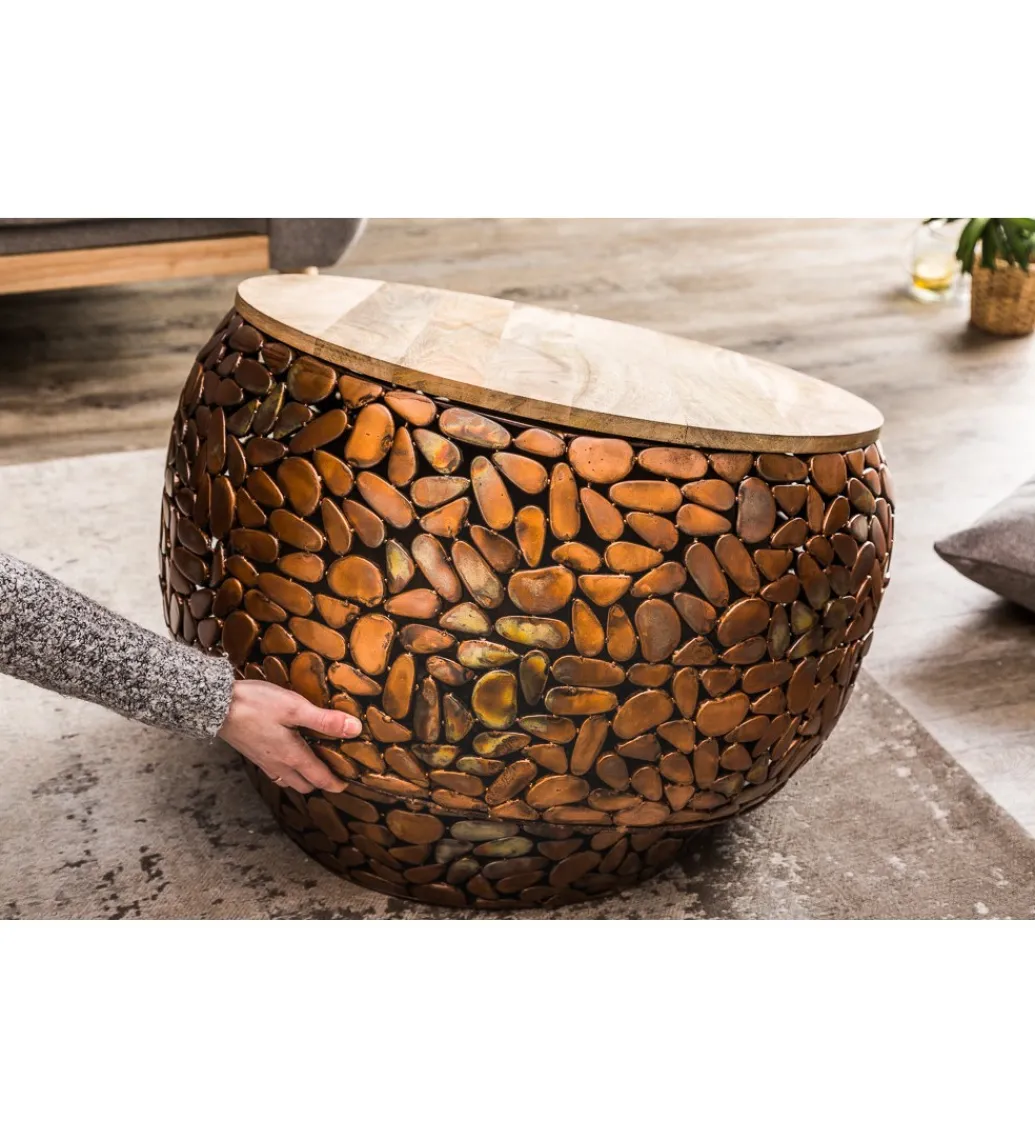 Stolik kawowy STONE MOSAIC set 2 drewno akacja*Invicta Interior Online