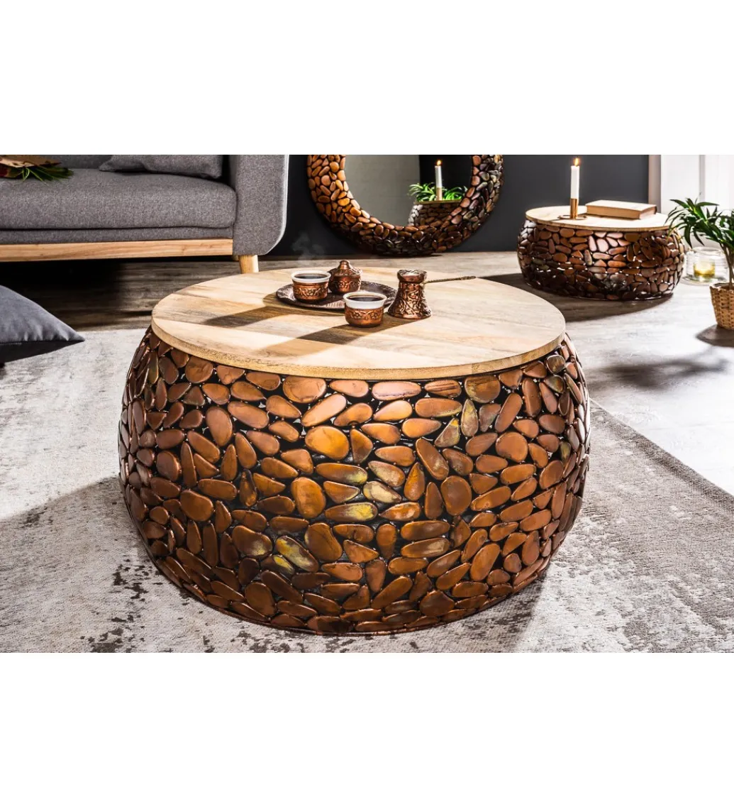 Stolik kawowy STONE MOSAIC set 2 drewno akacja*Invicta Interior Online