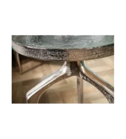 Stolik kawowy Strabe zestaw 2 srebrny*Invicta Interior New