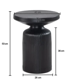 Stolik kawowy SUZAM 40 cm czarny*WOHNLING, GERMANY