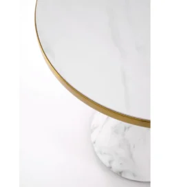 Stolik kawowy TALBI 50 cm w optyce białego marmuru*Halmar Sale