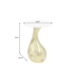 Stolik kawowy TEAR 60 cm złoty biały marmur*Invicta Interior - przedsprzedaż Hot