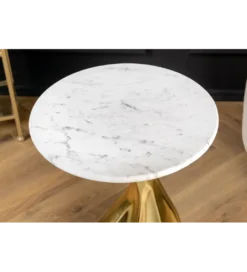 Stolik kawowy TEAR 60 cm złoty biały marmur*Invicta Interior - przedsprzedaż Hot