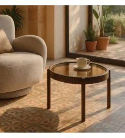 Stolik kawowy TERVO 61 cm ciemno brązowy*Zona-Design Sale