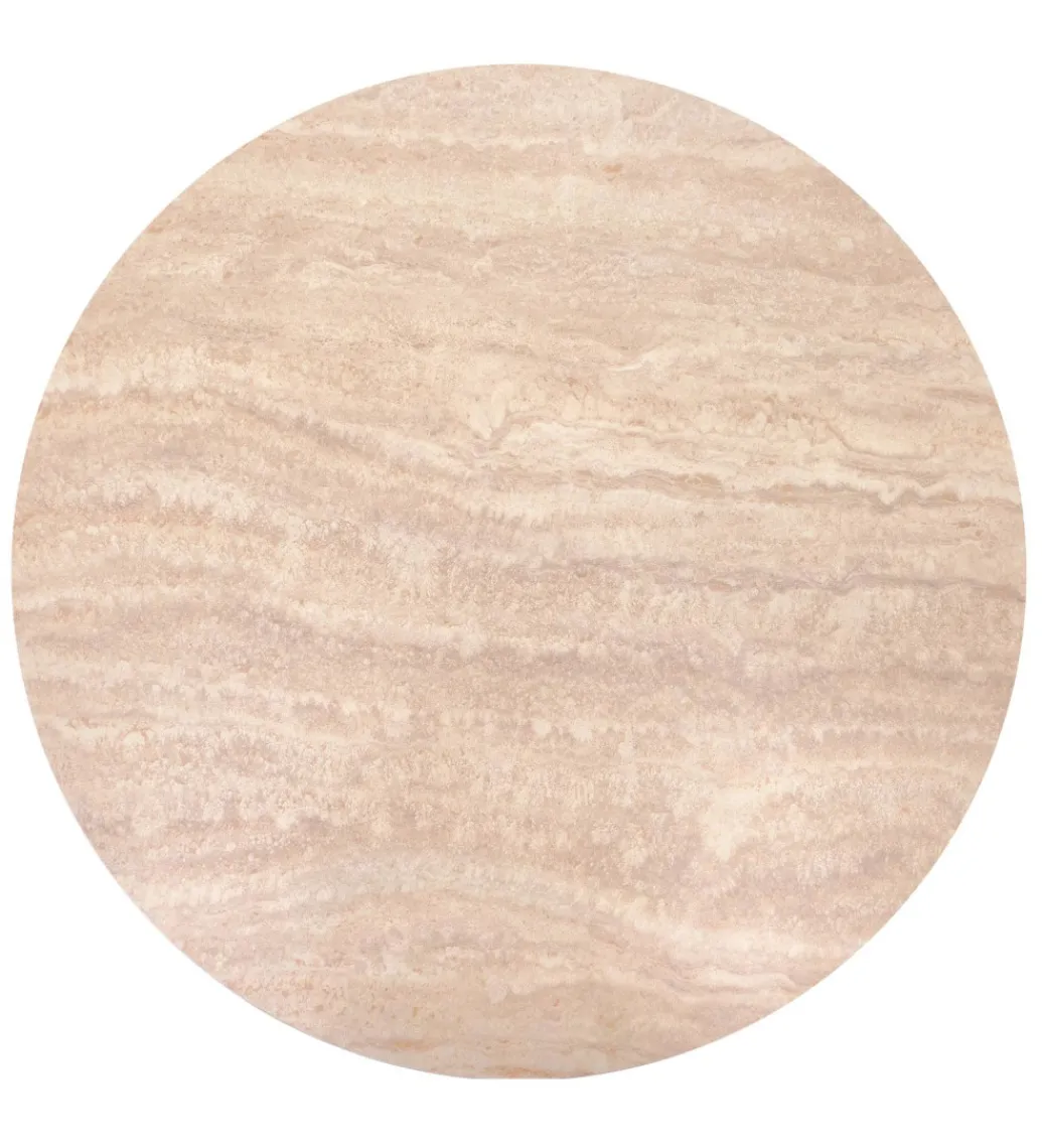 Stolik kawowy TIMORA II 70 cm blat w optyce trawertynu podstawa kaszmir*Halmar Outlet