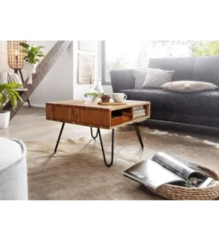 Stolik kawowy TINAR 60 cm drewno akacja*WOHNLING, GERMANY Sale