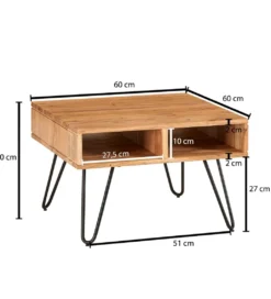 Stolik kawowy TINAR 60 cm drewno akacja*WOHNLING, GERMANY Sale