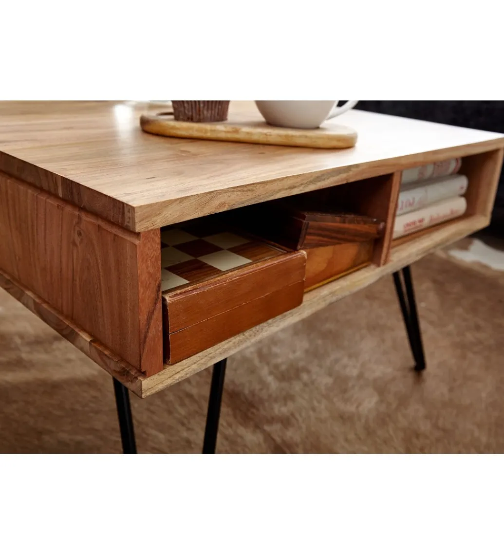 Stolik kawowy TINAR 60 cm drewno akacja*WOHNLING, GERMANY Sale