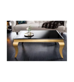 Stolik kawowy TRENTINO Modern Barock 100 cm czarny*Invicta Interior Clearance