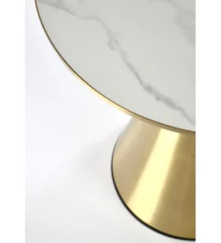 Stolik kawowy TRIBECA 50 cm ceramika w optyce białego marmuru*Halmar
