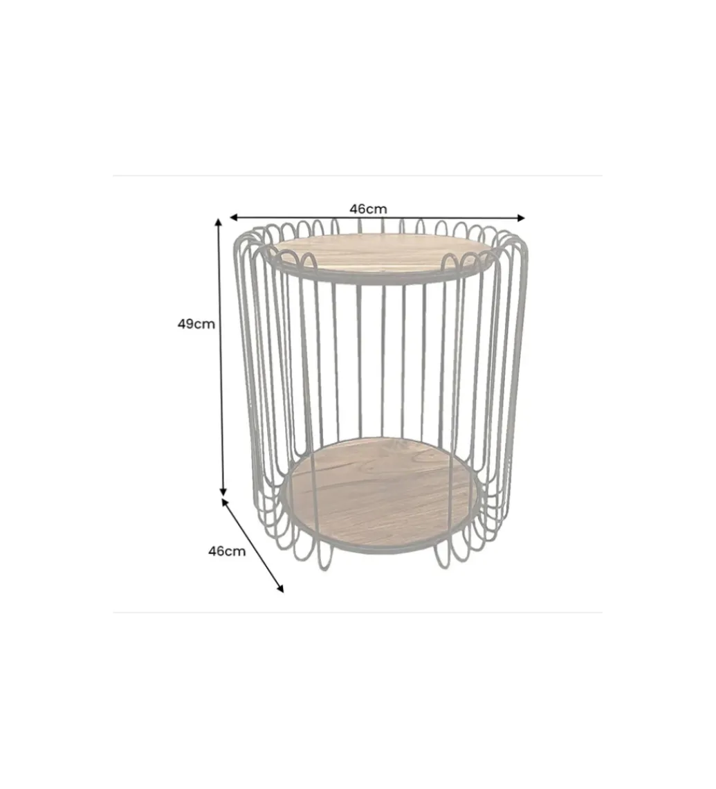 Stolik kawowy TRUE ELEMENTS 46 cm drewno akacjowe czarny naturalny*Invicta Interior