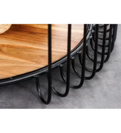 Stolik kawowy TRUE ELEMENTS 70 cm drewno akacjowe czarny naturalny*Invicta Interior Online