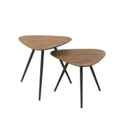 Stolik kawowy UDINE set 2 drewno teak*J-Line Clearance