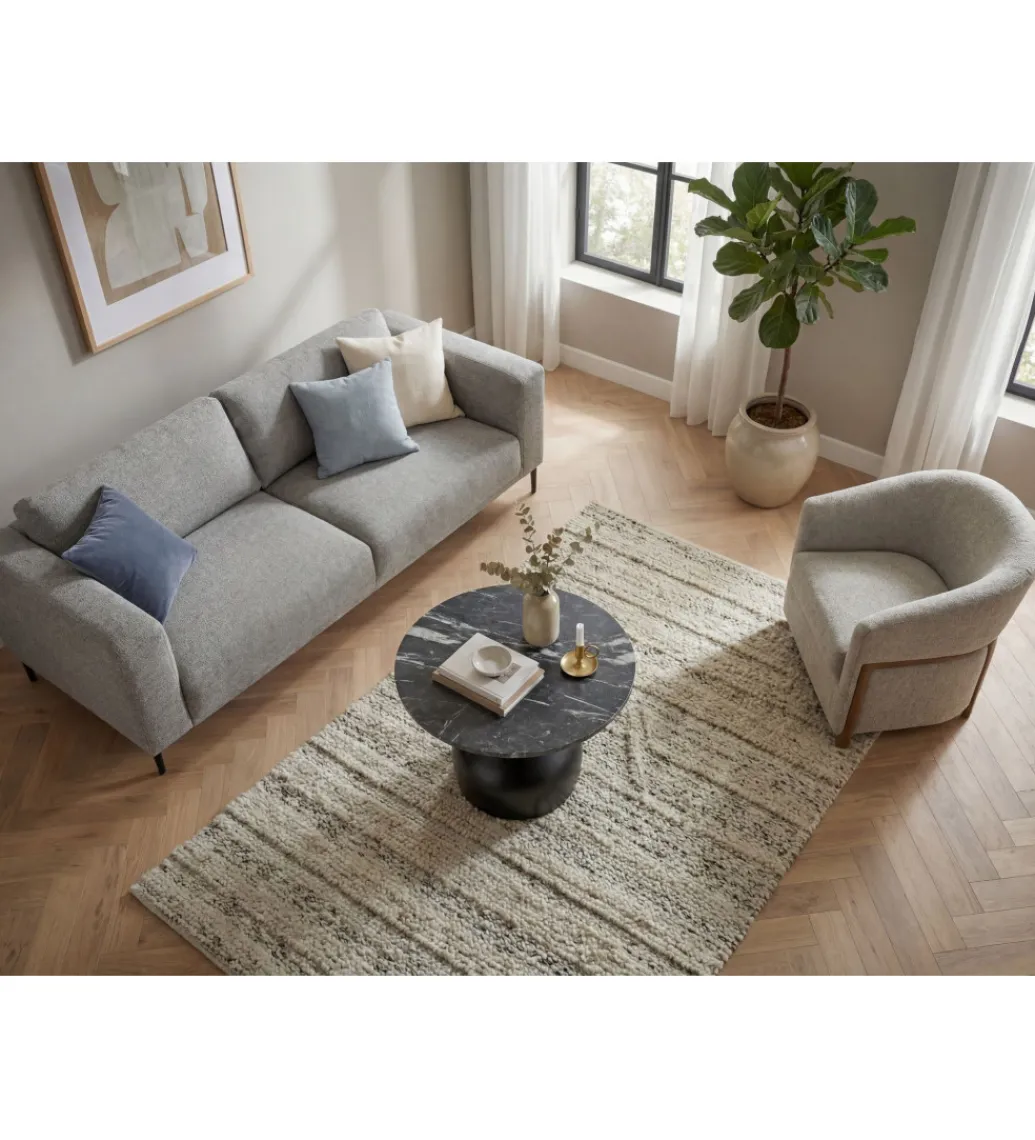 Stolik kawowy URANAKI 60 cm blat marmur*WOHNLING, GERMANY