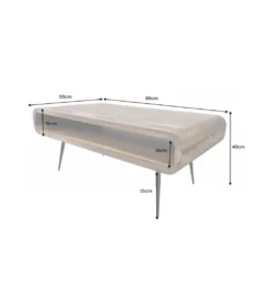 Stolik kawowy VANG Alpha 90 cm drewno sheesham*Invicta Interior Clearance