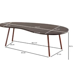 Stolik kawowy VIBORG 122 cm drewno akacja*WOHNLING, GERMANY New