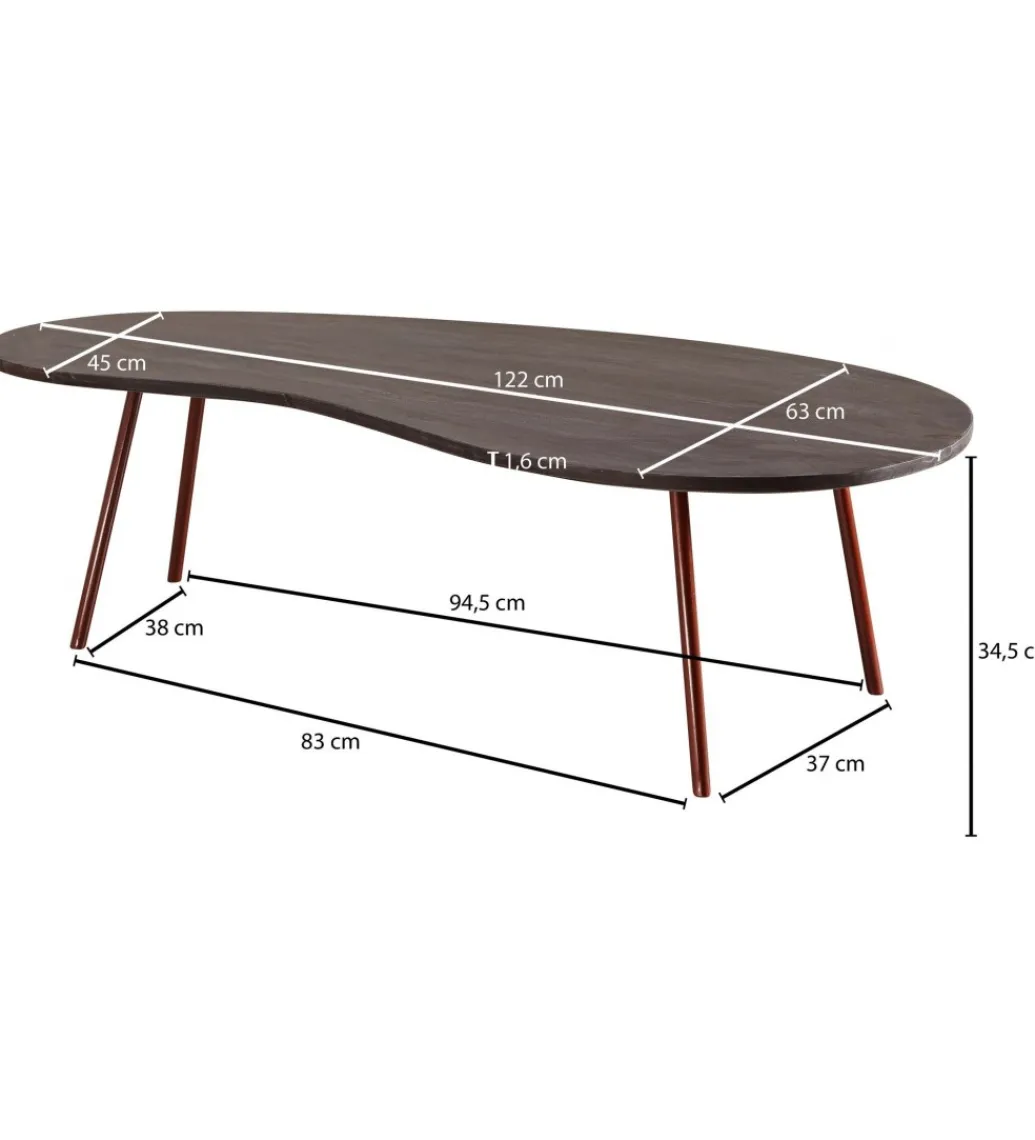 Stolik kawowy VIBORG 122 cm drewno akacja*WOHNLING, GERMANY New