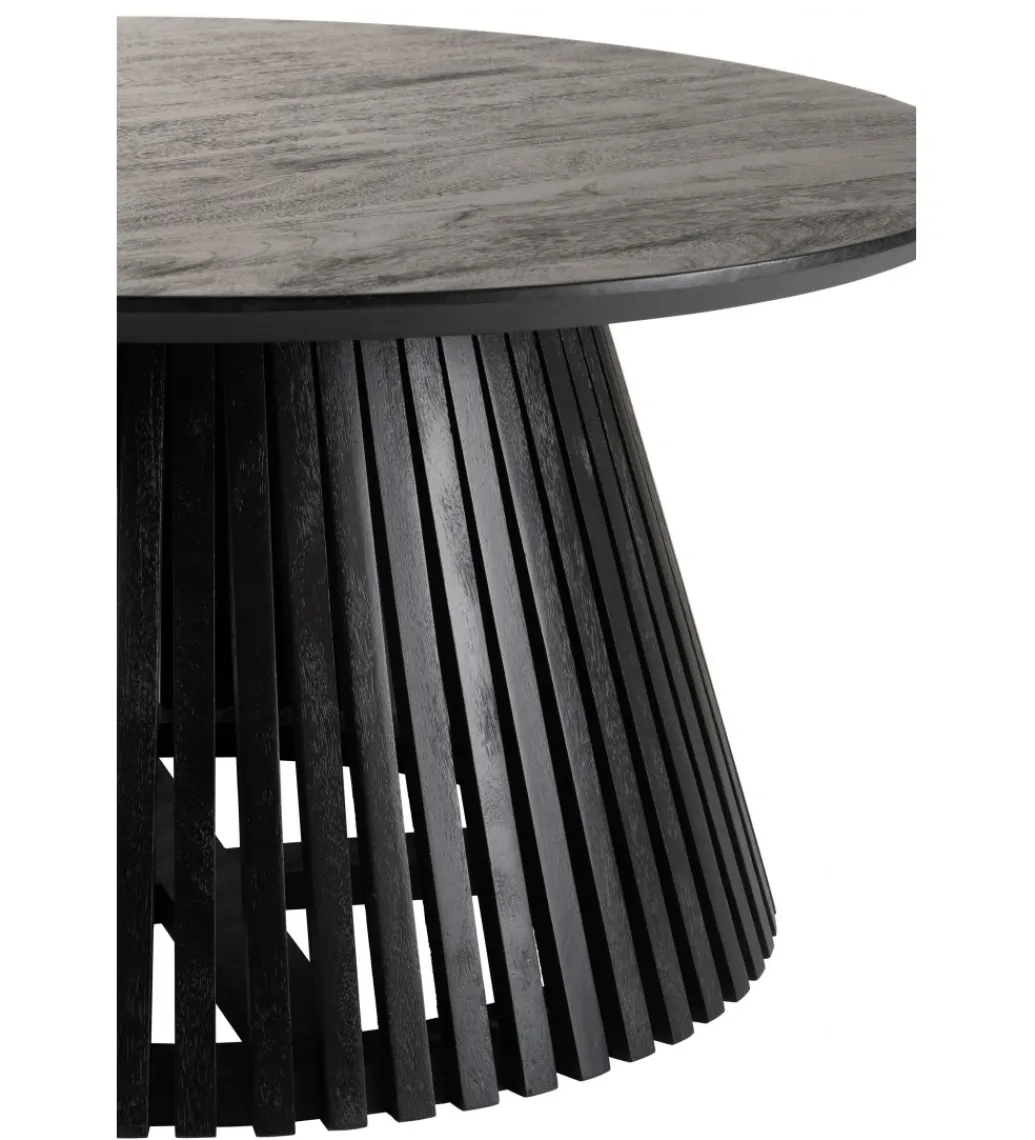 Stolik kawowy VINCENT 90 cm drewno mango czarny*J-Line