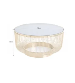 Stolik kawowy Vittel 79 cm czarno złoty*Invicta Interior Best