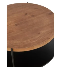 Stolik kawowy VONI 80 cm w optyce drewna*J-Line Sale