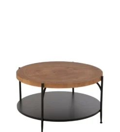 Stolik kawowy VONI 80 cm w optyce drewna*J-Line Sale
