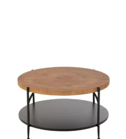 Stolik kawowy VONI 80 cm w optyce drewna*J-Line Sale
