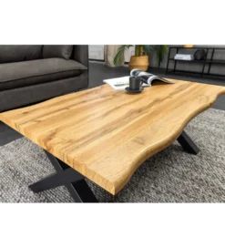 Stolik kawowy WILD 90 cm wygląd naturalnego dębu*Invicta Interior - przedsprzedaż Discount