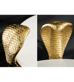 Stolik kawowy WILDLIFE COBRA 60 cm złoty biały marmur*Invicta Interior Discount