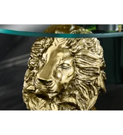 Stolik kawowy WILDLIFE LION 60 cm antyczne złoto*Invicta Interior Clearance