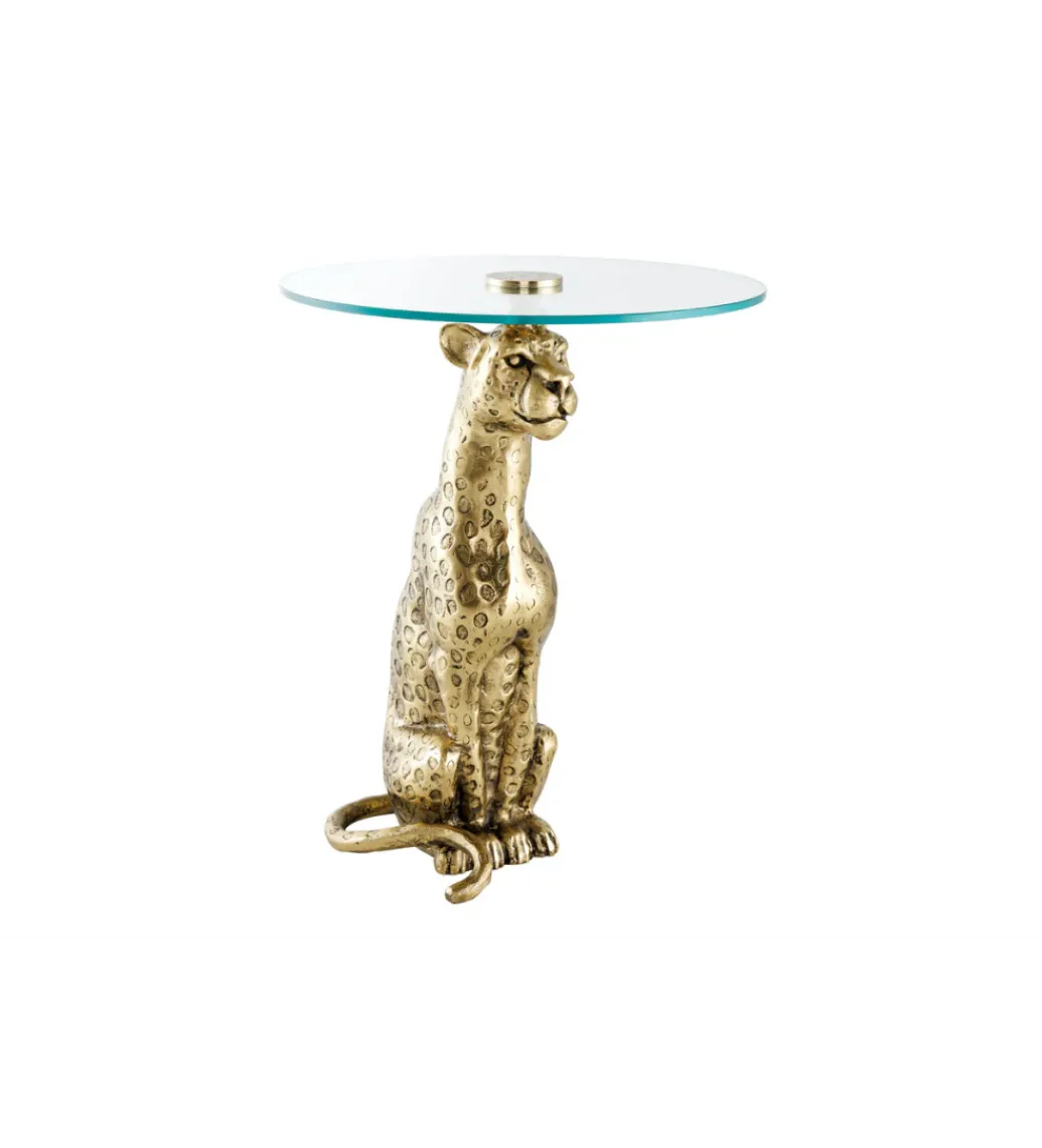 Stolik kawowy WILDLIFE PANTHER 60 cm antyczne złoto*Invicta Interior New