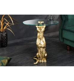 Stolik kawowy WILDLIFE PANTHER 60 cm antyczne złoto*Invicta Interior New