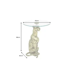 Stolik kawowy WILDLIFE PANTHER 60 cm antyczne złoto*Invicta Interior New
