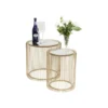 Stolik kawowy Wire set Brass zestaw 2 złoty*KARE Hot