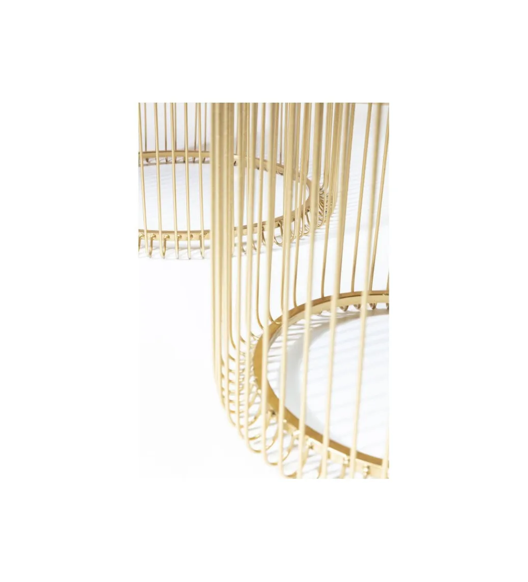 Stolik kawowy Wire set Brass zestaw 2 złoty*KARE Hot